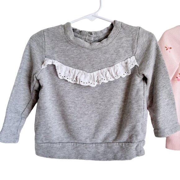 Baby Girl Sweater Bundle 18M Long Sleeve Set Ruffle Floral Gap Cat & Jack Pink - Picture 2 of 6